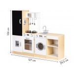 Bucatarie modulara XXL din lemn de joaca copii cu 4 piese interschimbabile cu tabla de scris Led-uri si masina de spalat Bucatarie modulara XXL din lemn de joaca copii cu 4 piese interschimbabile cu tabla de scris Led-uri si masina de spalat